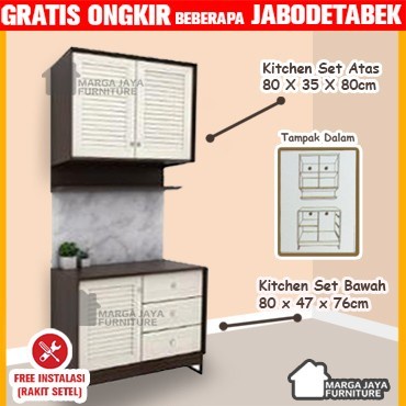 Kitchen Set 2 Pintu Atas Dan Bawah Lemari Dapur Meja Minimalis Sayur