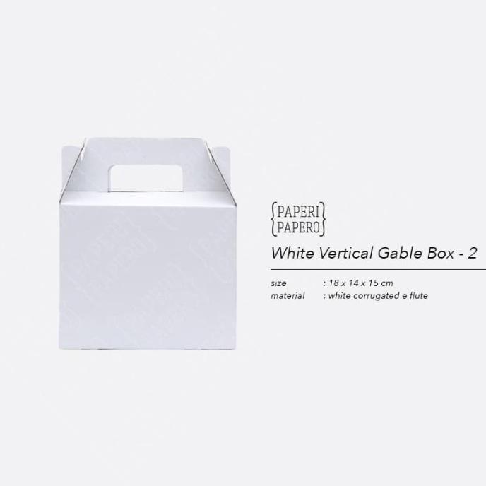 #####] White Vertical Gable Box - Kardus Putih untuk Tempat Makan isi 2 Kotak