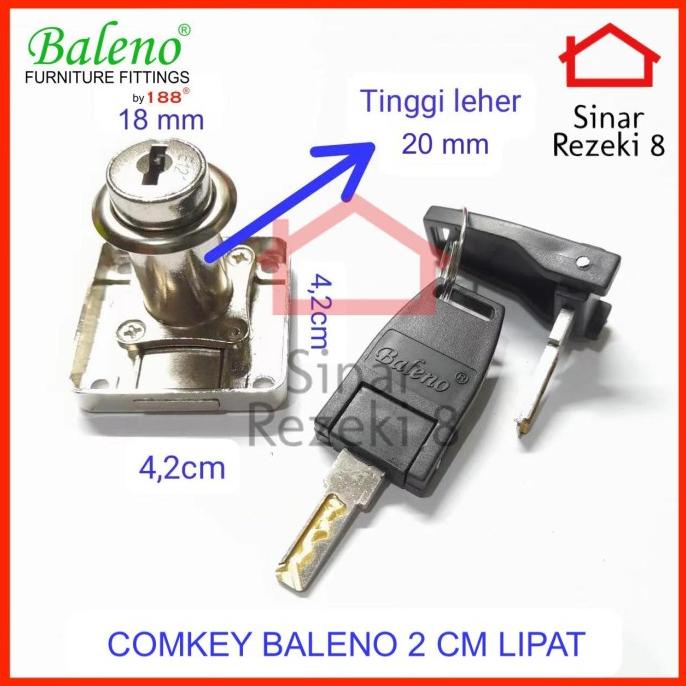 ~~~~~] Comkey BALENO 2 cm LIPAT / Kunci Loker Besi Kait Computer Key Lemari