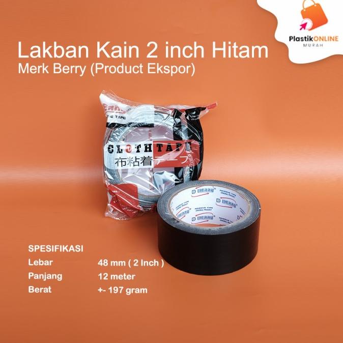 

] Lakban Kain 2 inch Hitam | Plakban Kain | Isolasi Kain | Cloth Tape