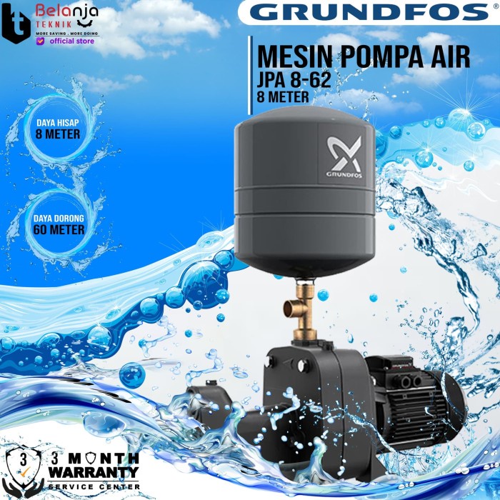 Grundfos Mesin Pompa Air Sumur Dangkal JPA 8-62 Semi Jet Pump 8 Meter keren