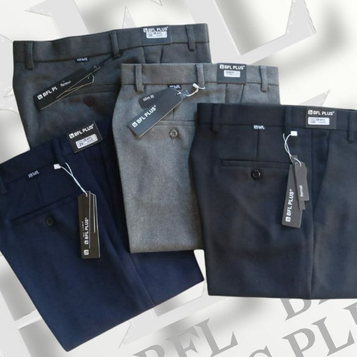Paling Murah Celana Kantor Pria Wol Slim Fit 27 38 Merk BFL PLUS 100 % Original / Celana Formal Slim
