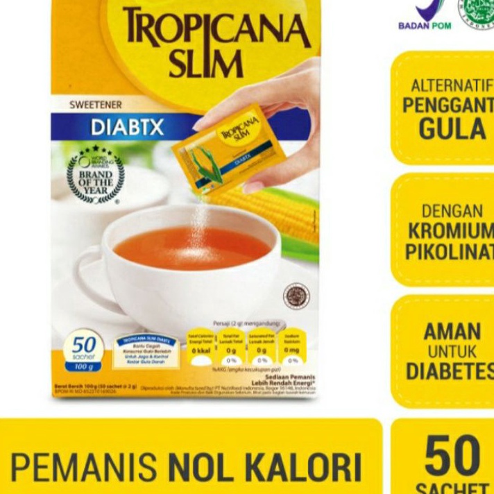 

Best Gula tropicana slim sweetener diabtx 50 sachet