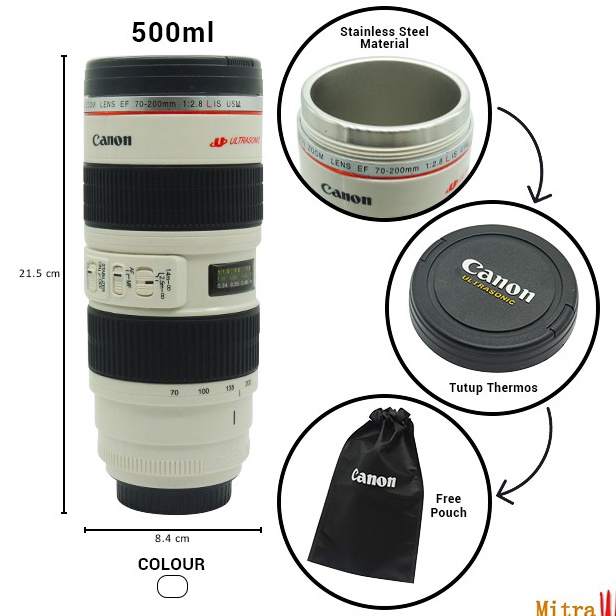 HOT SALE Lens Mug Cup Gelas Termos Lensa Kamera CANON EF 70-200-B288 ✣
