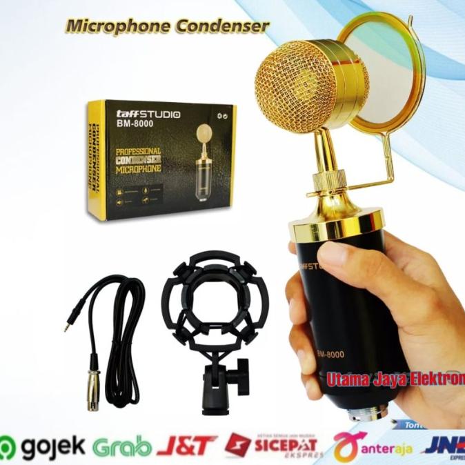 Premium | TaffSTUDIO BM8000 Mikrofon Kondenser Shock Proof Mount Mic BM-8000 Top LP 403