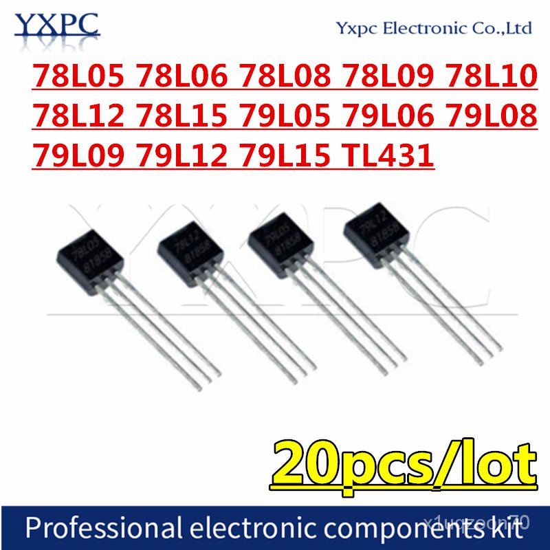 ✅&20pcs 78L05 78L06 78L08 78L09 78L10 78L12 78L15 79L05 79L06 79L08 79L09 79L12 79L15 TL431 TO-92 Th