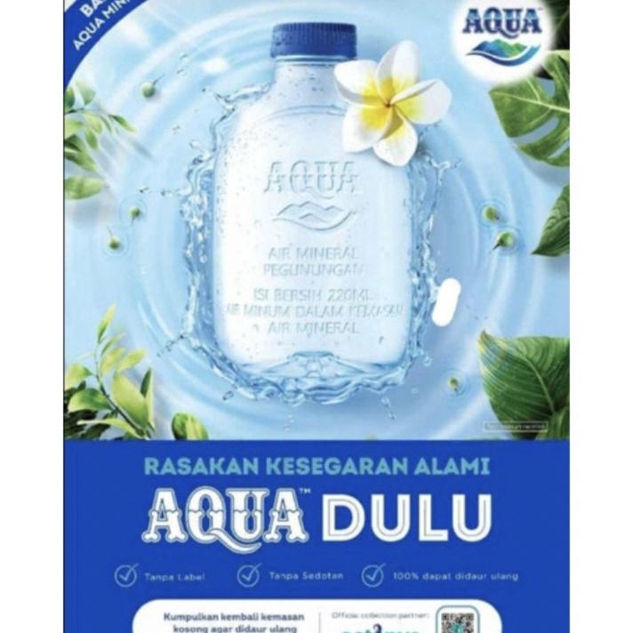 

↔✢❅ AQUA BOTOL MINI 220ML KEMASAN BARU ( LIMITED EDITION ) Ready