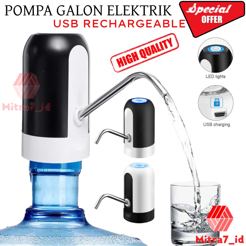 [M7] POMPA AIR GALON ELEKTRIK / DISPENSER POMPA AIR GALON USB RECHARGEABLE / POMPA AIR GALON PORTABLE USB