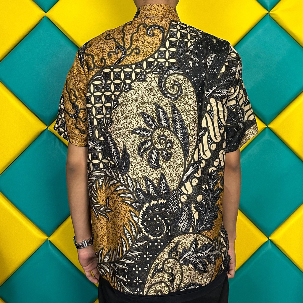 BSWART Batik HRB026 kenongo kemeja panjang anjani biru Pekalongan M L XL Batik Pria MURAH Modern Grosir