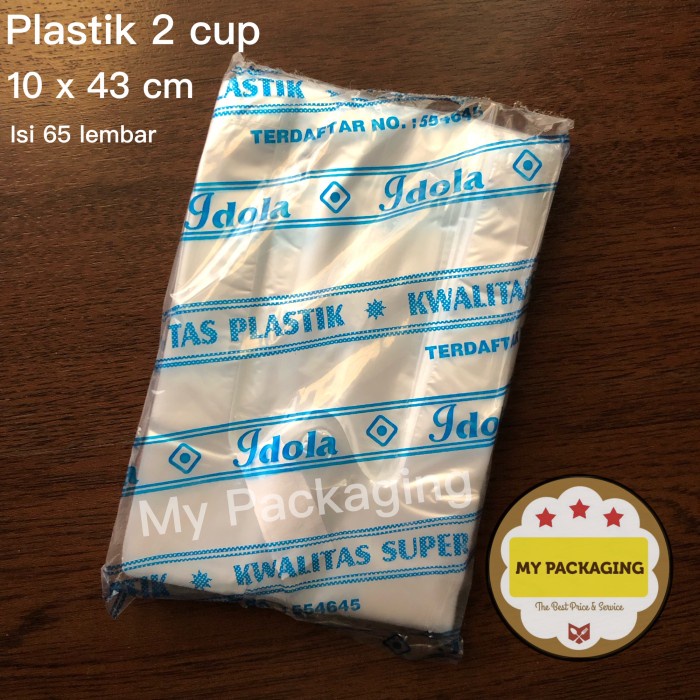 Kantong plastik BENING HDPE TIPIS 10 x 40cm (2cup) 55pcs/pack Kresek Transparan