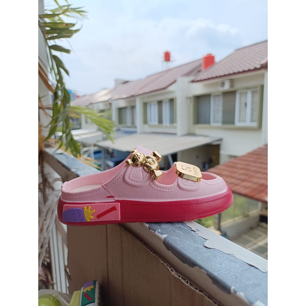 Sandal anak viral rainbow  karet jelly import 029 (24-35) sandal selop anak termurah