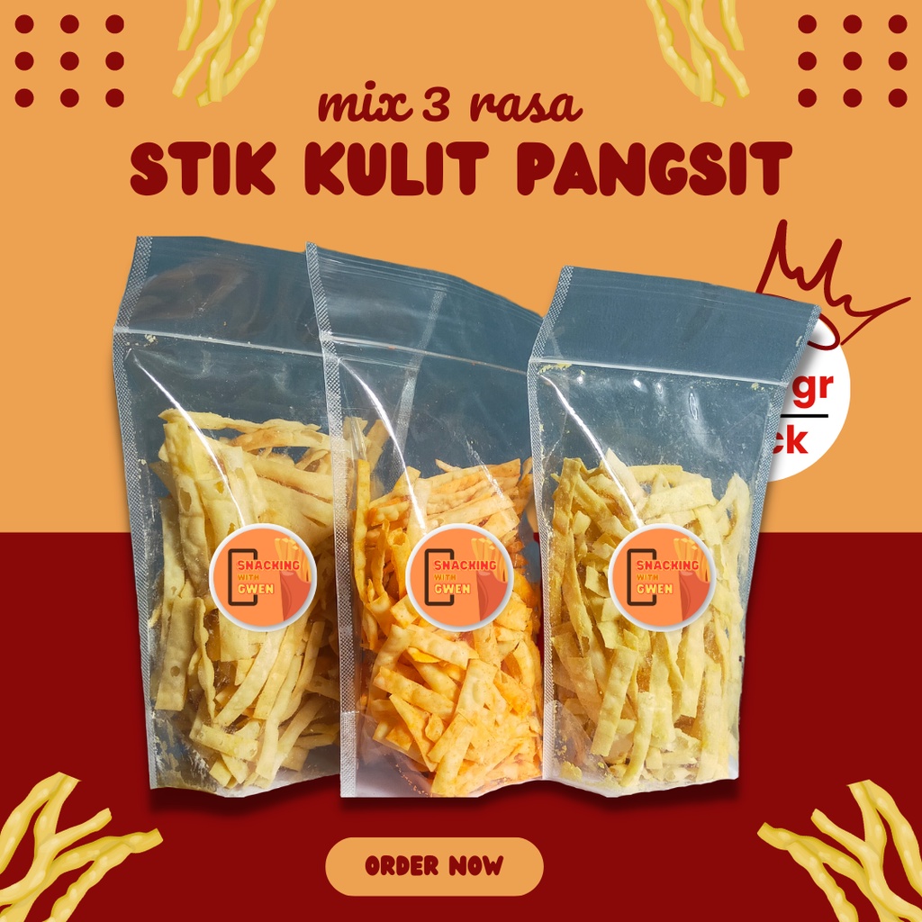 

Stik Kulit Pangsit rasa Mix 3 Rasa 250gr/pack