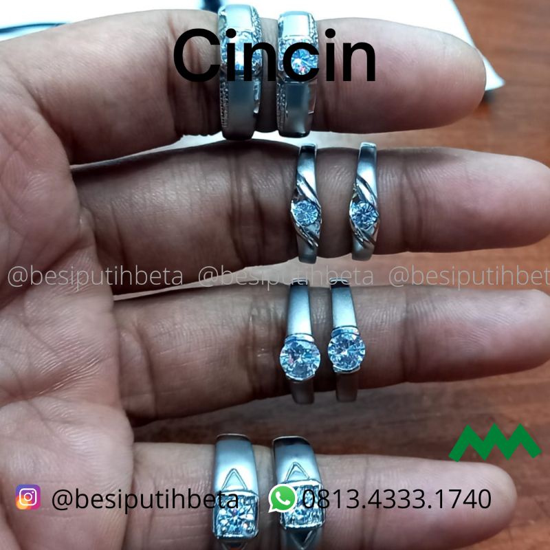 cincin besi putih ambon / cincin couple