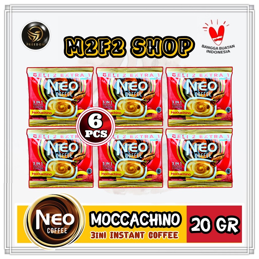 

Kopi Neo Coffee Moccachino 3in1 Sachet | GT - 20 gr (Kemasan 6 Pcs)