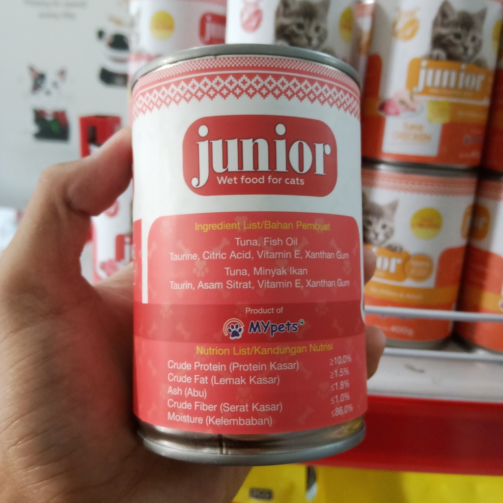 Makanan Basah Kaleng Kucing Kitten Adult,JUNIOR 400g Wet Food