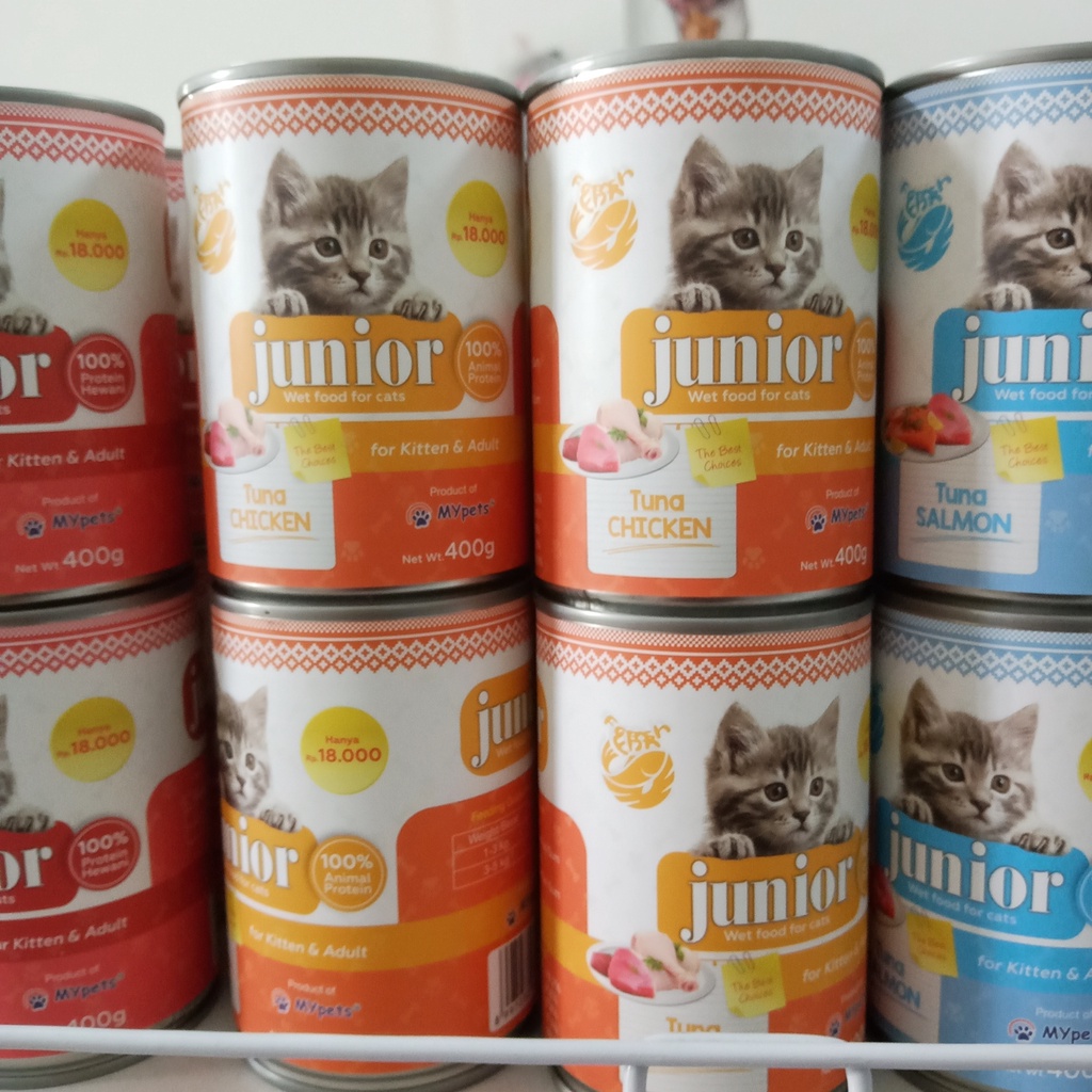 Makanan Basah Kaleng Kucing Kitten Adult,JUNIOR 400g Wet Food