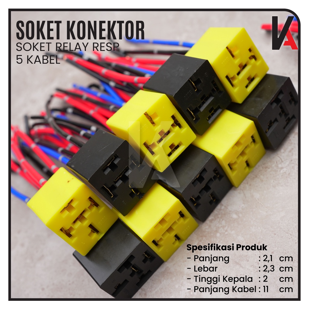 Rumah Relay RE5P / Socket Cable Relay / Soket Kabel  Kaki 5 Pin Untuk Klakson &amp; Lampu (5 Kabel)