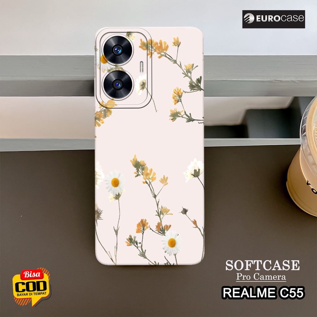 Soft Case Hp Realme C55 2023 Terbaru - Fashion Case BUNGA - Casing Realme C55 Terbaru - Kesing Hp Re