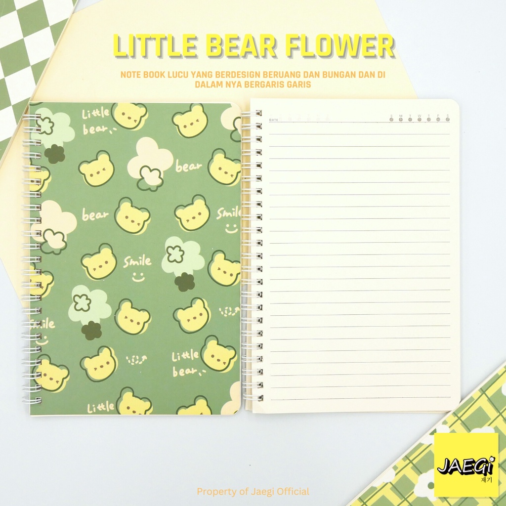 

JAEGi - Note Book / Buku Catatan A5 Karakter Little Bear Flower Edition 50 Lembar
