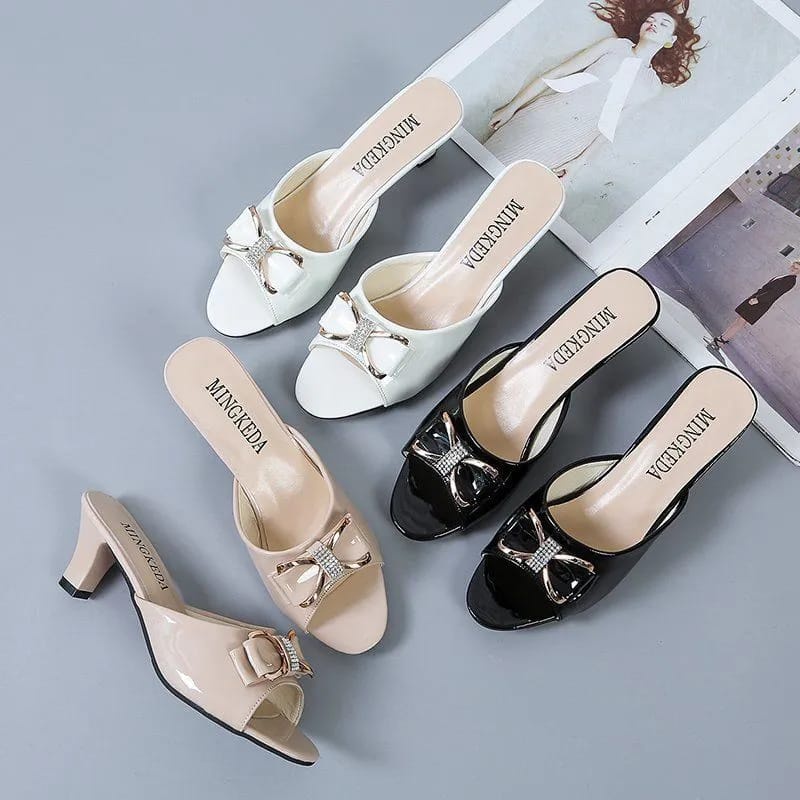 Sandal Heels Wanita Pita Sintetis 7cm