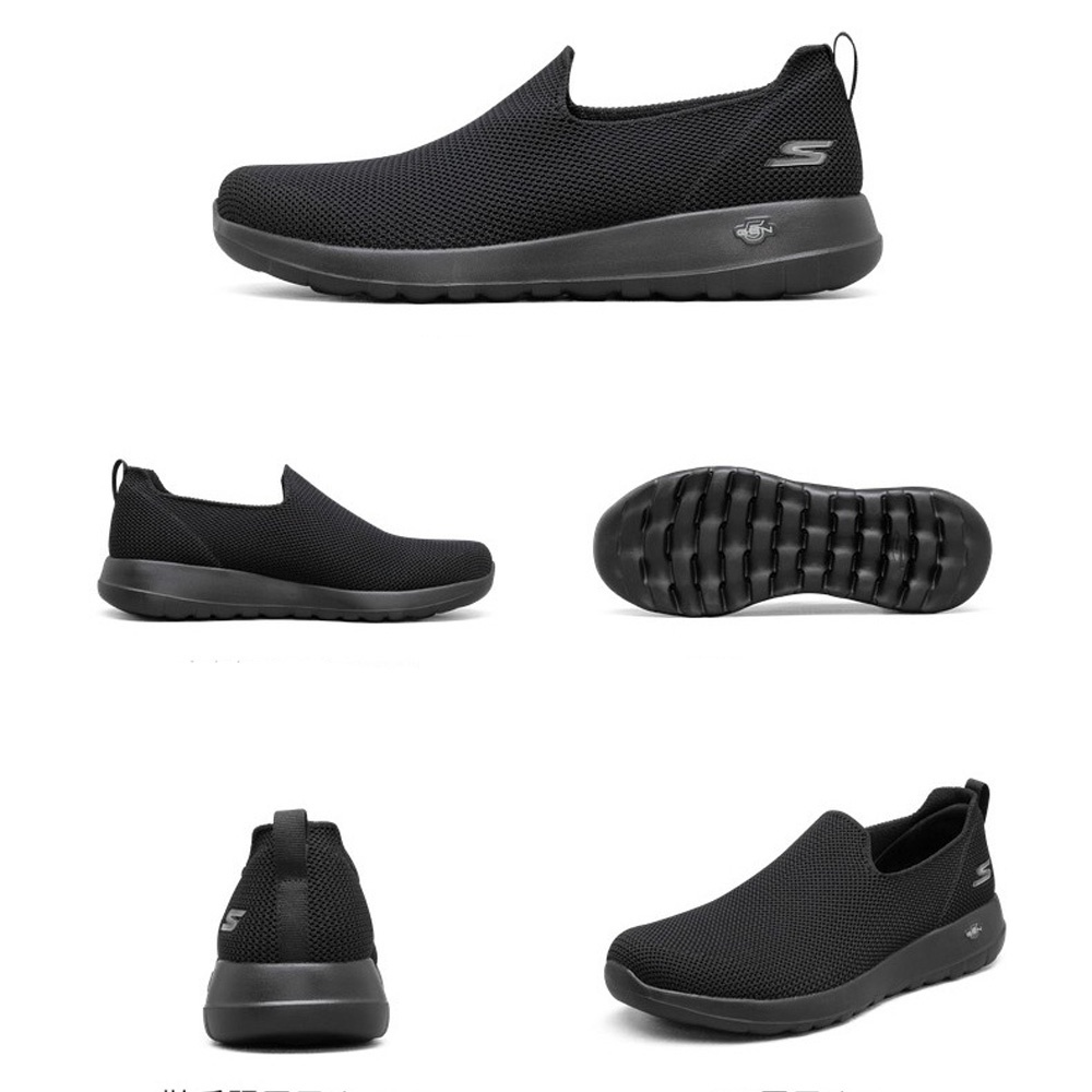 Sepatu SKECHERS kasual casual sepatu pria hitam  slip on cowok  rajut pria shoes