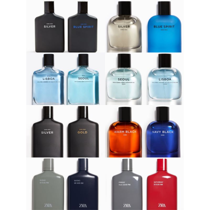 ZARA MEN EDT (WITH BOX/NO BOX) - BLACK TAG, SEOUL, LISBOA, SILVER, GOLD, BLUE SPIRIT, W/END TILL 08.00 PM, W/END TILL 03.00 AM, FRIDAY FROM 22.00 PM, SATURDAY TILL 06.00 AM