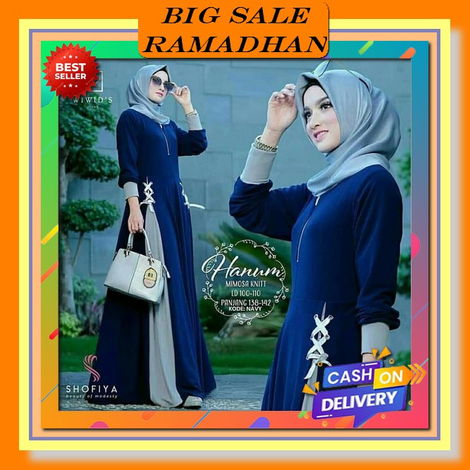 Model Baju Gamis Kombinasi Dua Warna Polos Wanita Remaja Muslim Terbaru Bahan Premium Kekinian 2021 