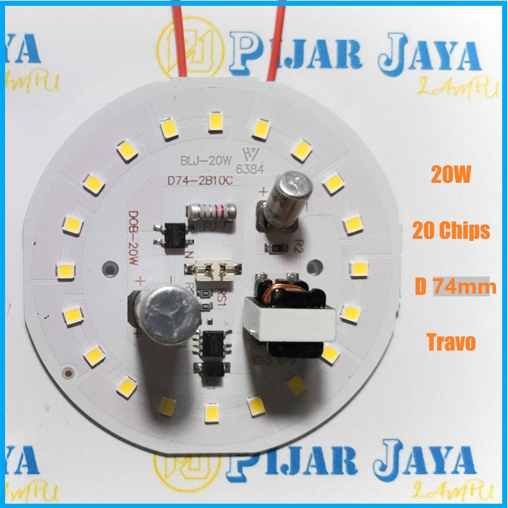 PCB Lampu LED AC 20 watt TRAVO - Mesin LED AC 20w - Sparepart Lampu LED AC Modul Mata LED 20watt