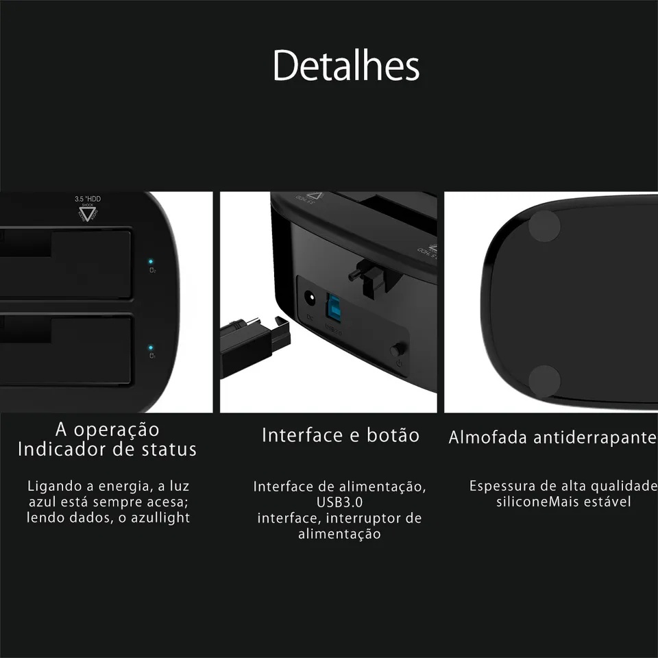 Orico 6228US3-C 2 BAY 2,5&quot; / 3,5&quot; Inch External HDD / SSD Docking Station Dual Bay Offline Clone USB 3.0