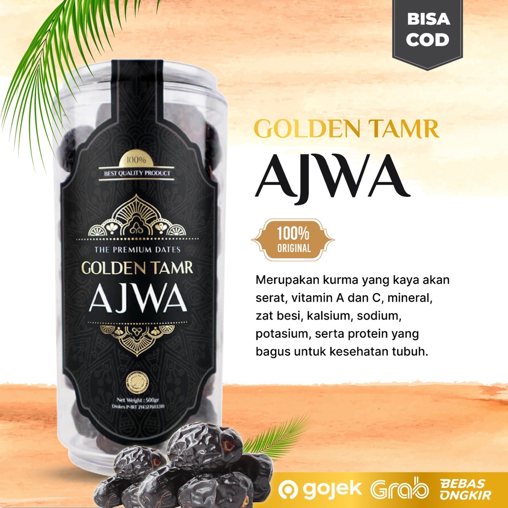 

Ajwa Golden Tamr - Kurma Golden Tamr Kemasan Toples 500 Gram