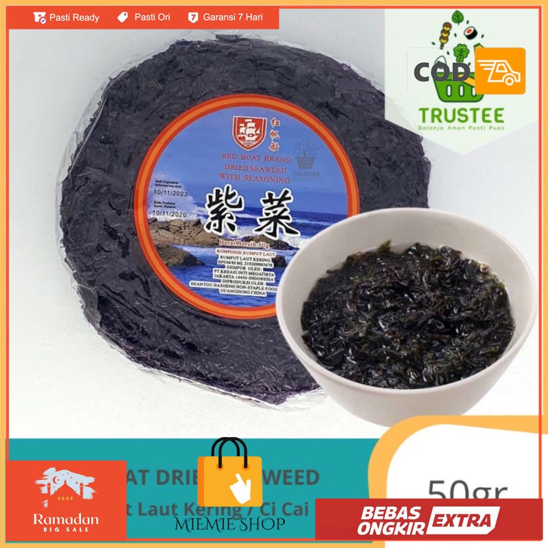 

Rumput Laut Kering / Dried Seaweed / Ci Cai Red Boat Brand 50gr - Red Boat