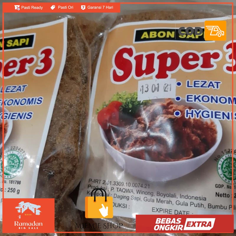 

Abon sapi SUPER 3 Boyolali 250 g.