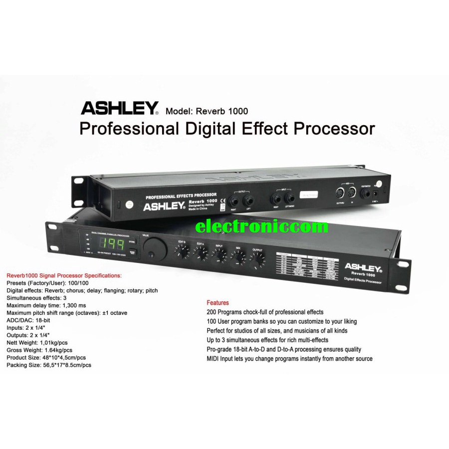efek vocal ashley reverb1000 reverb 1000 original ashley