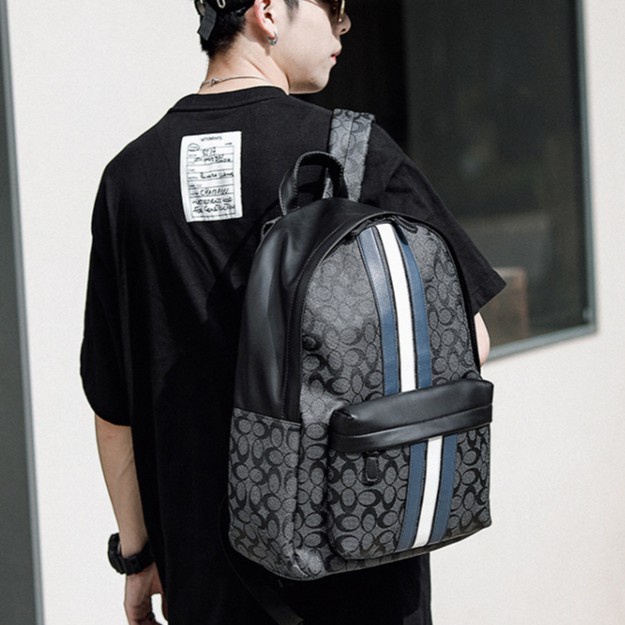 Tas Ransel Kulit Pria Tas Backpack Kulit Tas Gendong TYCOON BLUE LINE