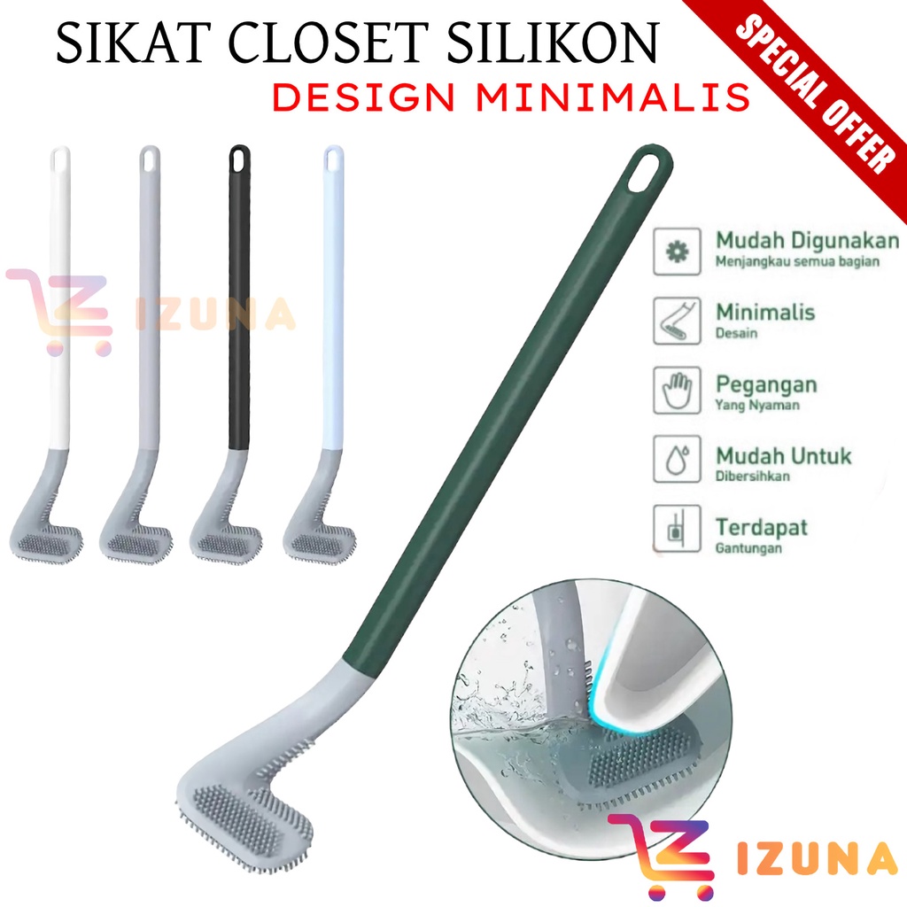 [IZUNA] SIKAT WC SILIKON BENTUK GOLF / SIKAT CLOSET GAGANG / BRUSH TOILET GOLF SILIKON / SIKAT PEMBERSIH TOILET WC LENGKUNG FLEKSIBEL / SIKAT CLOSET BENTUK STICK GOLF