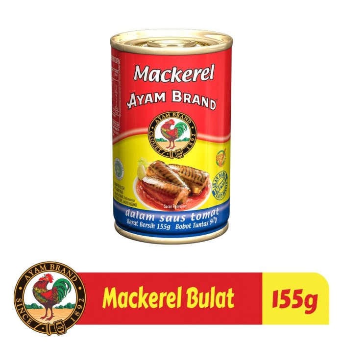 

PAKET ISI 4 PCS IKAN MACKEREL KALENG SAUS TOMAT AYAM BRAND 155GR