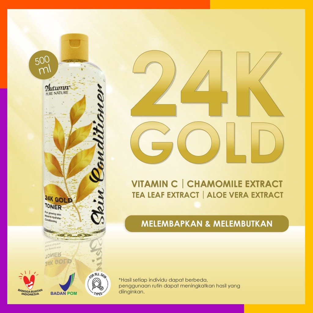 Autumn Toner Skin Conditioner 24K Gold 500ml // BPOM