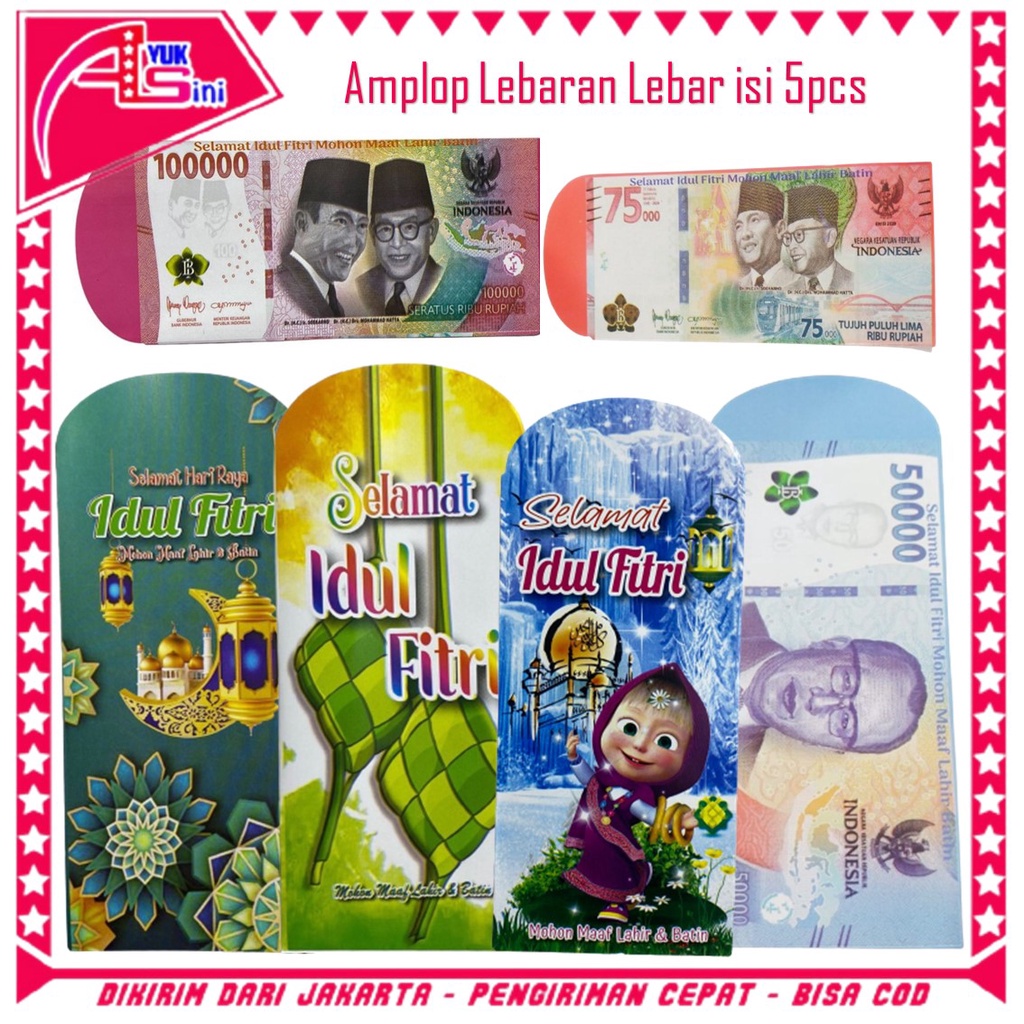 

AS Amplop Lebaran Karakter Kartun Isi 5Pcs Ukuran Kecil Amplop Lebaran Idul Fitri Motif Uang 5 Pcs Ukuran Besar Amplop THR Murah