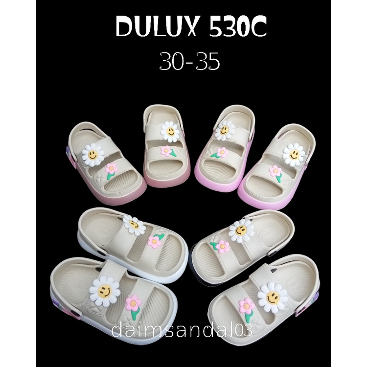 Sandal  dulux anak tanggung cewek model gunung terlaris 530C ukuran 30-35 karakter bunga matahari.