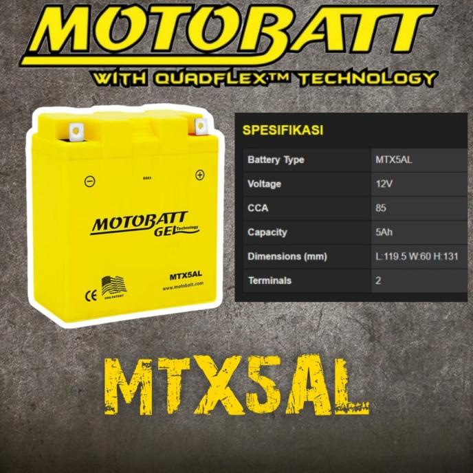 Mtx5Al Motobatt Aki Kering Motor Suzuki Smash 110 Debezzz
