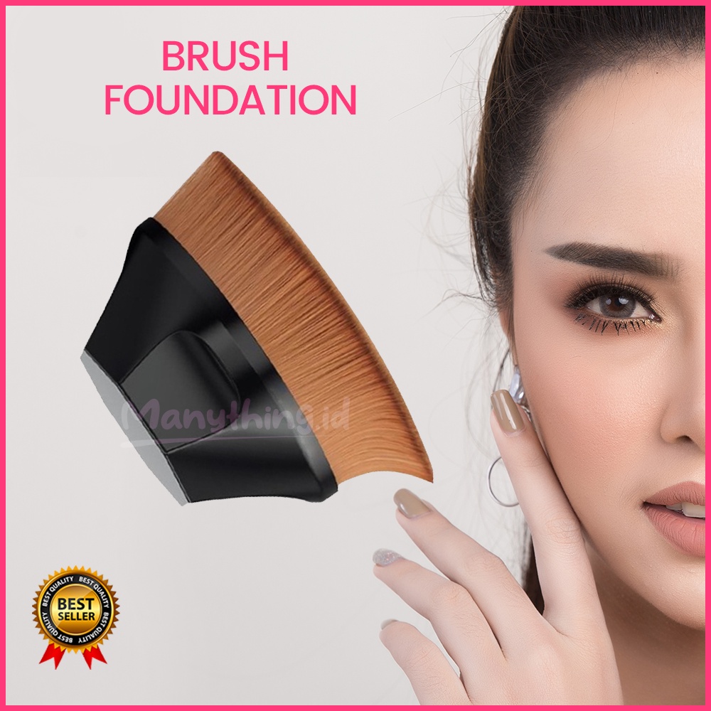 Powder Brush / Kuas Bedak / Brush Gagang Pendek / Brush Foundation / Brush Bedak Tabur Kabuki Brush