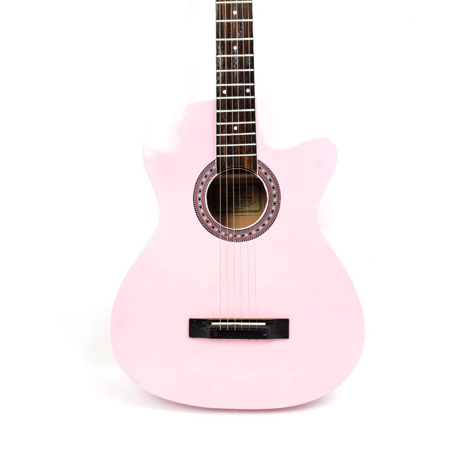 Gitar Akustik Pemula Warna Pink Model Coak Buat Belajar Jakarta Murah