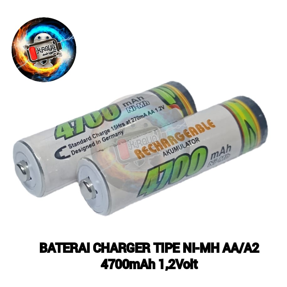 Baterai Charger/Baterai Cas AA Ni-MH 1.2volt - 4700mAh isi 2pcs