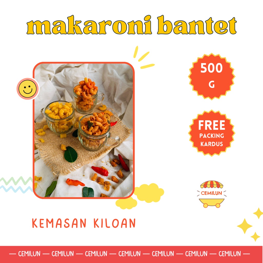 

[500 Gram] Makaroni Bantet Pedas Daun Jeruk Kemasan Kiloan