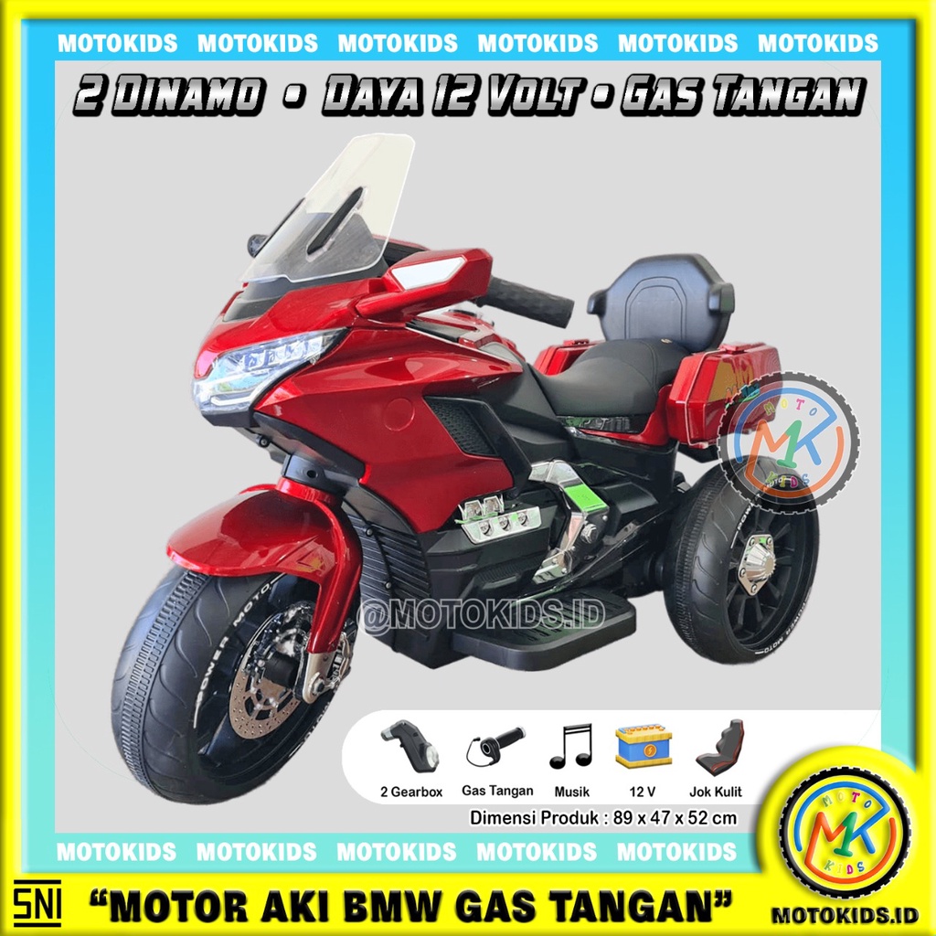 Motor Aki Anak Moto GP Anak GP BMW Gas Tangan Honda GOLD WINGS GoldWing Ninja Motor GP Mainan