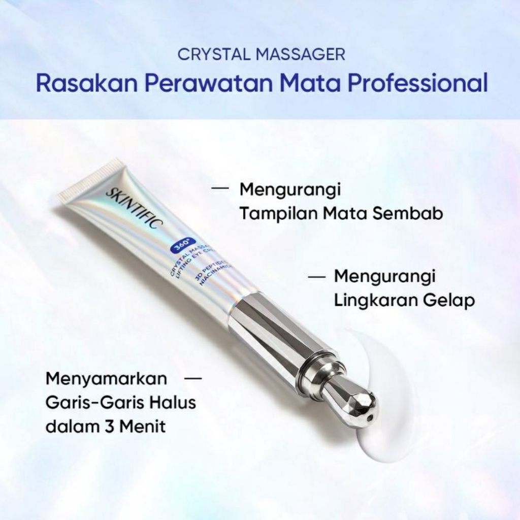 SKINTIFIC 09 360 Crystal Massager Lifting Eye Cream Krim Mata | BPOM