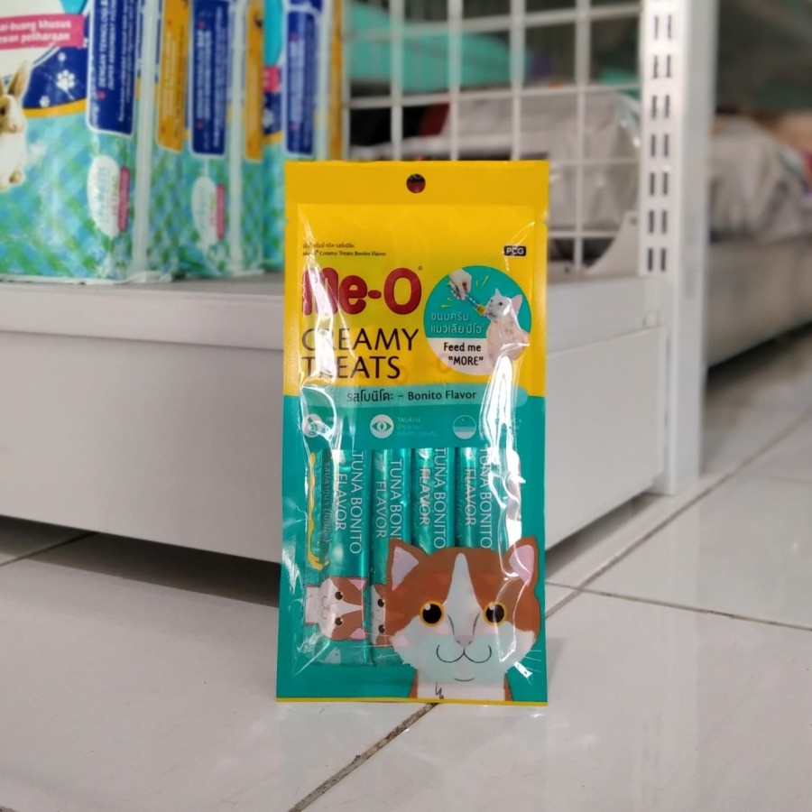 Me-o Creamy Snack Kucing 60gr Meo Liquid Cemilan Kucing - Bonito Flavour