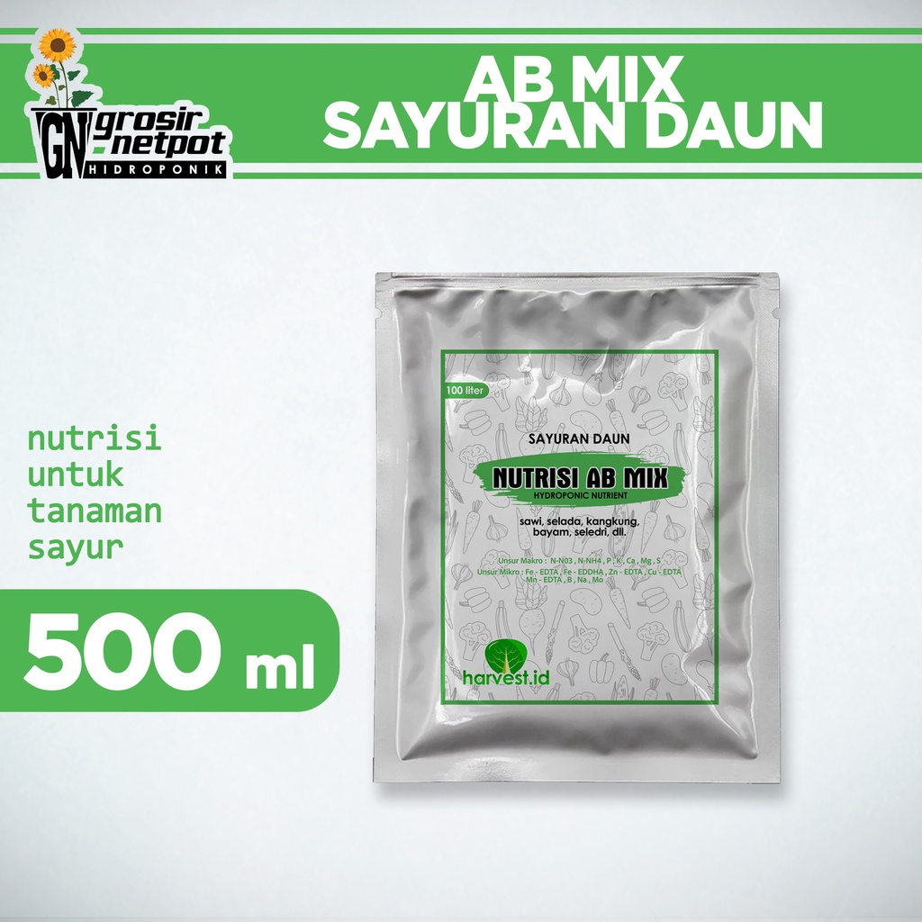 Nutrisi Hidroponik AB MIX Sayuran Daun, Buah, Bunga 500 ml padat / / Pupuk Ab Mix Konvensional
