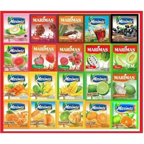 Minuman serbuk Instan Marimas Receng 10 pcs | Jeruk Anggur Cocopandan Framboze dll