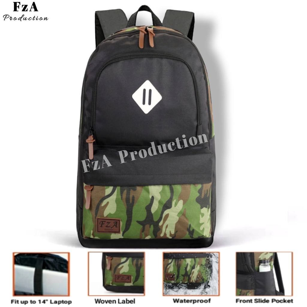 FzA Official - Tas Ransel Gendong Laptop Distro Sekolah Kuliah Pria Wanita Backpack Murah Original Tas Punggung Laptop -BASD